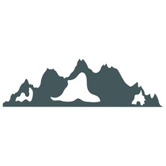 Mountain Illustration in Flat Design. Isolated Vector