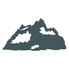 Mountain Illustration in Flat Design. Isolated Vector