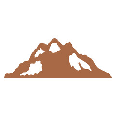 Mountain Illustration in Flat Design. Isolated Vector