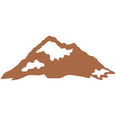 Mountain Illustration in Flat Design. Isolated Vector