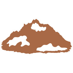 Mountain Illustration in Flat Design. Isolated Vector