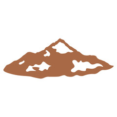 Mountain Illustration in Flat Design. Isolated Vector