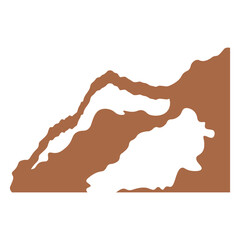 Mountain Illustration in Flat Design. Isolated Vector