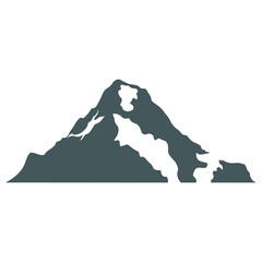 Mountain Illustration in Flat Design. Isolated Vector