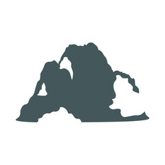 Mountain Illustration in Flat Design. Isolated Vector