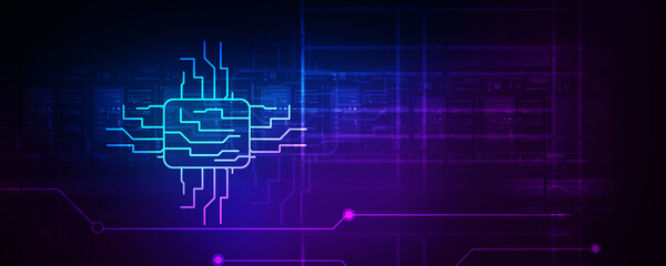 Fototapeta premium 2d illustration latest computer microchips
