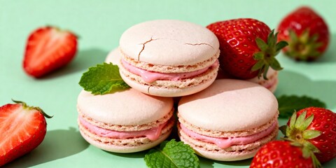 Fototapeta premium Strawberry Dream Macarons