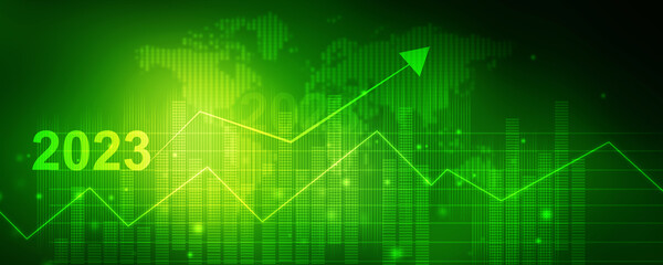 2d illustration Stock market online business concept. business Graph 
