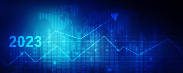 2d illustration Stock market online business concept. business Graph 
