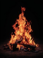 Fototapeta premium fiery campfire flames