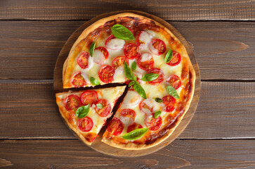Sliced pizza Margherita