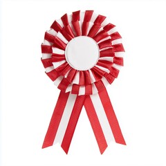 Striped award ribbon isolated on white background,studio lighting,flat design.