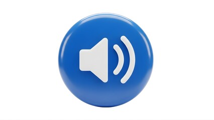Sound volume icon blue button vector graphic design element audio control symbol application interface app ui on transparent background