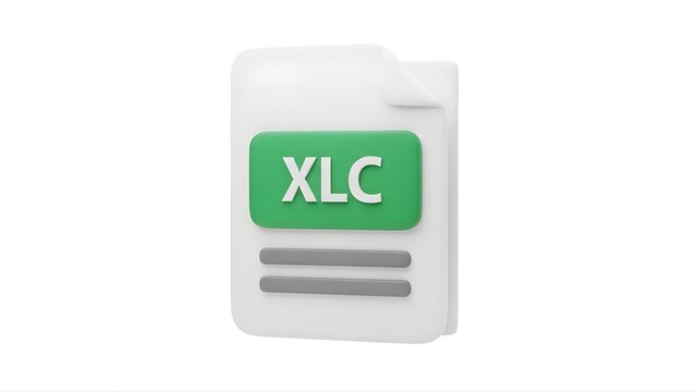 Xlc file format icon for spreadsheet software compatibility and data storage representation in simple design on transparent background