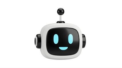 Fototapeta premium Cute robot illustration ai chatbot automation technology digital assistant machine learning innovation design on transparent background