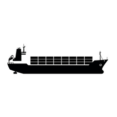 Obraz premium Cargo Ship Silhouette Vector Illustration.
