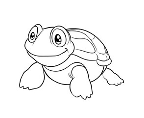 Fototapeta premium Coloring for children and adults, coloring of the animal world, turtle.