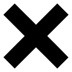 Cross mark vector clean black silhouette design white background