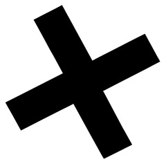 Obraz premium Cross mark vector clean black silhouette design white background