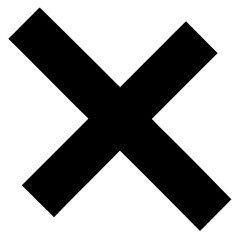 Cross mark vector clean black silhouette design white background