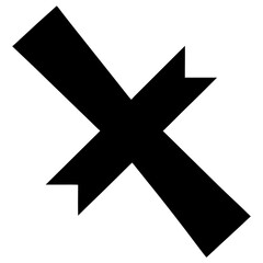 Cross mark vector clean black silhouette design white background