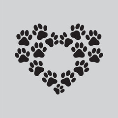 vector illustration of a heart symbol made of many spheres