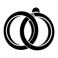 Wedding rings vector clean black silhouette design white background