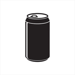  soda can stencil icon silhouette vector illustration