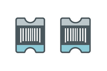 Modern entry tickets or passes with barcode symbols for digital access control