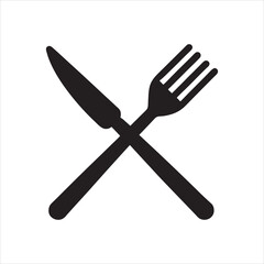 crossed knife and fork icon vector illustration