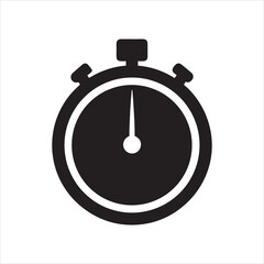 stopwatch timer stencil icon silhouette vector illustration.