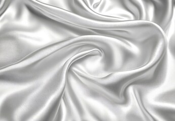 Obraz premium Silky smooth white fabric drapes with folds and soft shadows