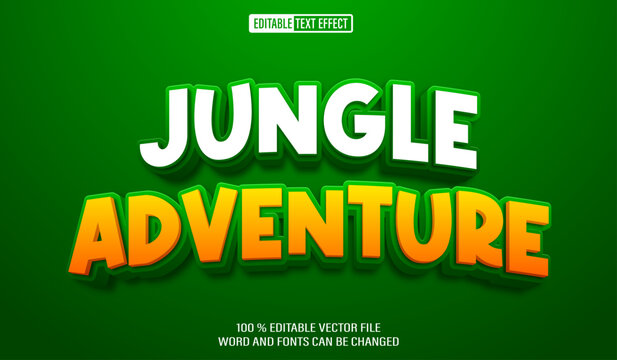 Editable 3d text style effect - Jungle Adventure text effect Template