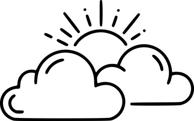 Weather Icon – Sunny and Cloudy Sky Symbol