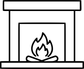 Fireplace Icon – Cozy Home and Warmth Symbol