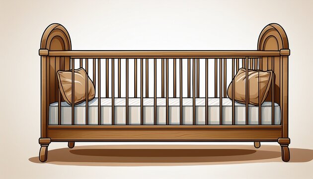 crib isolated on a white background generative ai