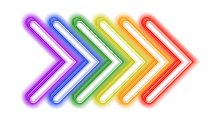 High transparent neon arrows