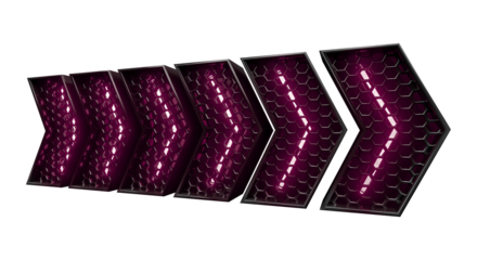 High transparent neon arrows