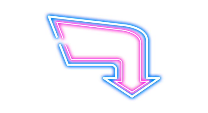 High transparent neon arrows