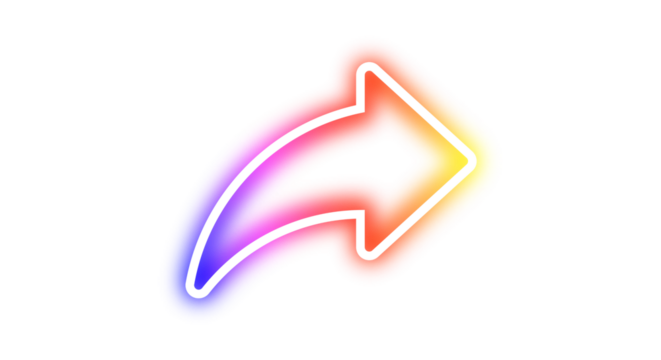 High transparent neon arrows