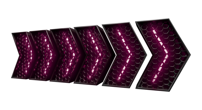 High transparent neon arrows