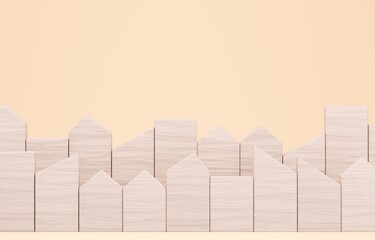 3D画像_積み木の家