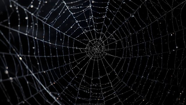 Spooky spider web. Halloween horror october party spider cobweb decor flat vector illustration set. Halloween hanging spider web collection