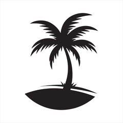 palm tree on beach silhouette sketch art vector idea collection