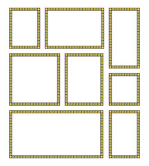 Picture Frame Vector Art - Set of square frames vector. 8 photo collage template vector illustration. Rectangular picture frame