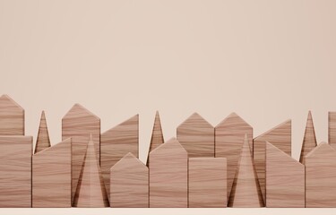 3D画像_積み木の家