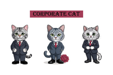 corporate cat icon bundle