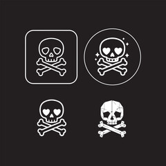pirate skull and crossbones danger symbol icon design