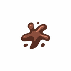 chocolate splash cartoon, choco flow, hot choco melting, liquid choco, choco droplets, abstract cocoa design, dynamic movement, fluid style, modern background element.