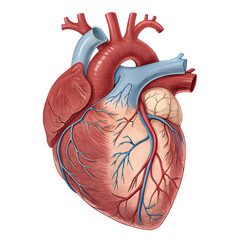 Human Heart Anatomy Diagram - Cardiovascular System & Medical Study on transparent background